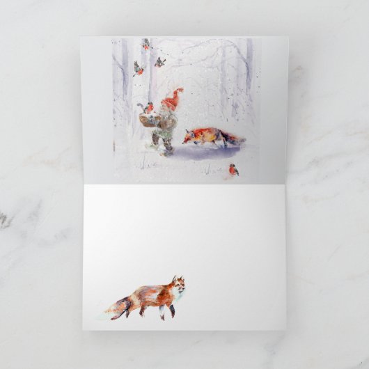 A charming Scandinavian winter scene  Bedankkaart (Binnen)