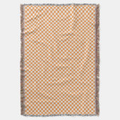 A checkered pattern throw blanket with orange  deken (Voorkant Verticaal)