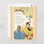 A Cheery Greeting Repro 1913 Briefkaart (Voorkant / Achterkant)