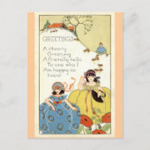 A Cheery Greeting Repro 1913 Briefkaart (Voorkant)