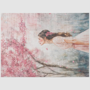 A Cherry Blossom Dromerig Meisje Serie Design #3 Tissuepapier