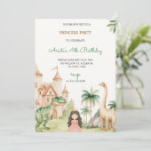 A children's party invitation with a princess (Debout devant)