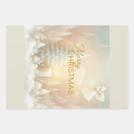 A Christmas Angel Fantasy Snowy Landscape Inpakpapier Vel