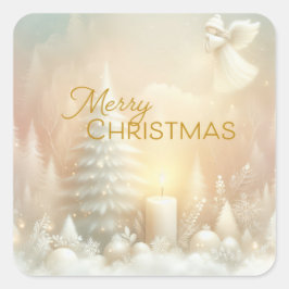 A Christmas Angel Fantasy Snowy Landscape Vierkante Sticker