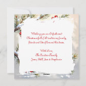 A Christmas Cardinal on a Birdhouse Personalized Feestdagenkaart (Achterkant)