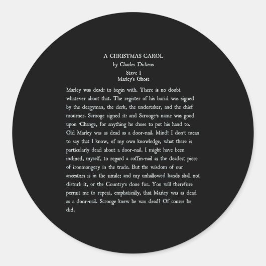 A Christmas Carol Charles Ens Book Reader Gift Ronde Sticker (Voorkant)