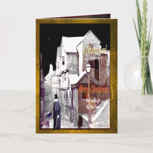 A Christmas Carol Vrolijk kerstfeest Feestdagen Kaart (Voorkant)