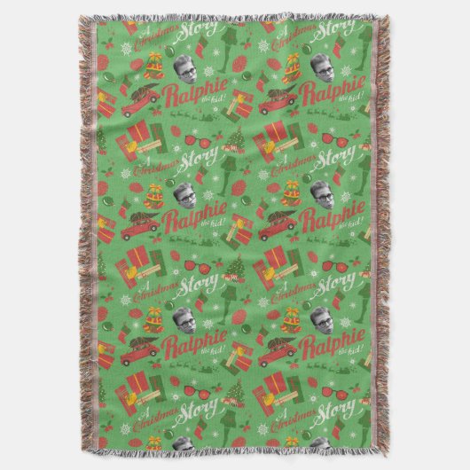 A Christmas Story Green Icon Pattern Deken (Voorkant Verticaal)