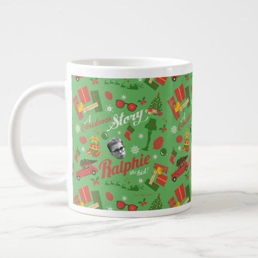 A Christmas Story Green Icon Pattern Extra Grote Beker (Links)