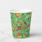 A Christmas Story Green Icon Pattern Papieren Bekers (Links)