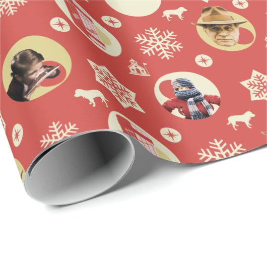 A Christmas Story Retro Snowflake Pattern Cadeaupapier (Rol Hoek)