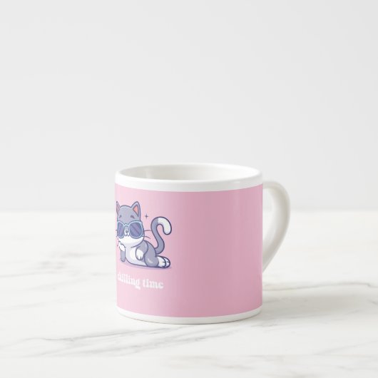 A coffee mug Chiiling time (pink) (Devant droit)