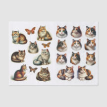 A Collection of Fussy Cuts Featuring Calico Cats