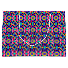 A colorful gift bag with a vibrant geometric  groot cadeauzakje