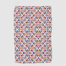 A colorful towel featuring a vibrant geometric golfhanddoek