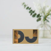 A cool carboard DJ business card Visitekaartje (Staand voorkant)