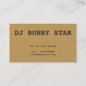 A cool carboard DJ business card Visitekaartje (Achterkant)