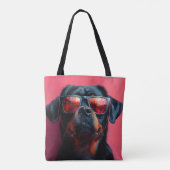A cool rottweiler with sunglasses draagtas (Achterkant)