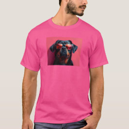 A cool rottweiler with sunglasses t-shirt