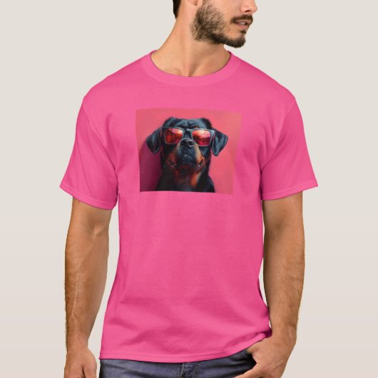A cool rottweiler with sunglasses t-shirt (Voorkant)
