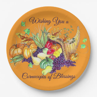 A Cornucopia of Blessings Papieren Bordje