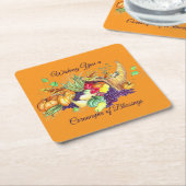 A Cornucopia of Blessings Vierkante Kartonnen Onderzetter (Schuin)