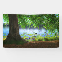 À côté de la bannière de l'eau calme