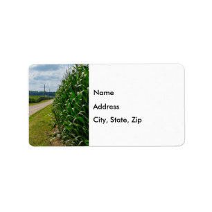 À Côté D'Un Étiquette de adresse De Champ De Maïs
