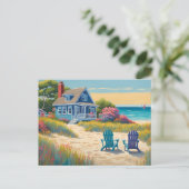 A Cottage at the Beach Briefkaart (Staand voorkant)