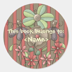 A Country Garden Flowers & Stripes Boek Sticker