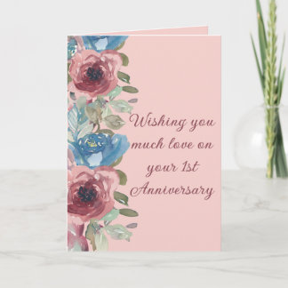 A couple's Love 1st Anniversary Card Feestdagen Kaart