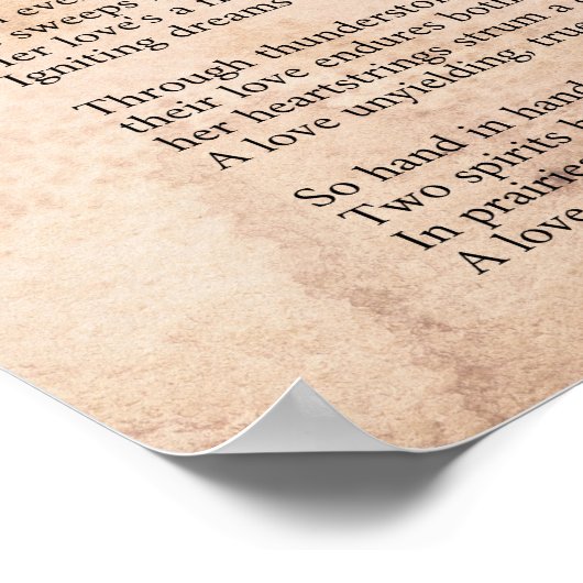 A Cowboy’s Heart – Romantic Western Poem Poster (Coin)