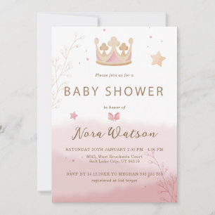 "A Crown for Princess" Pastel Shade Baby shower Kaart