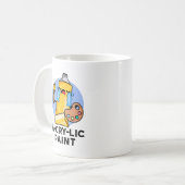 A-cry-lic verf grappige kunstenaar woordspeling koffiemok (Voorkant links)