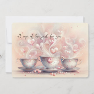 A Cup of Love Card Flat Greeting Card Feestdagenkaart