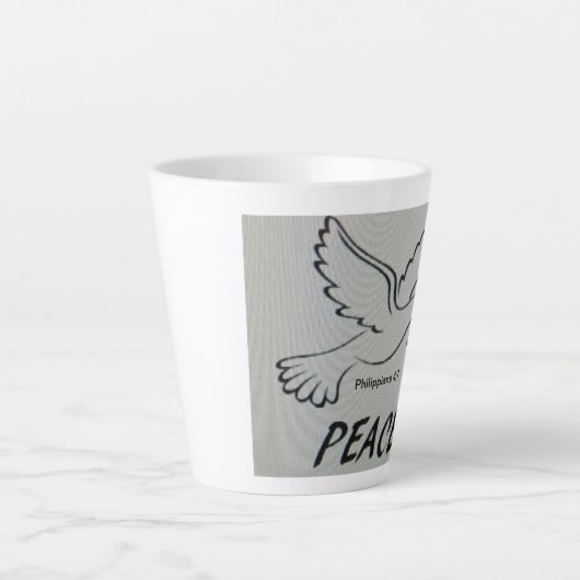 A cup with peace dove and scripture latte mok (Voorkant)