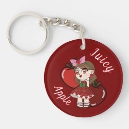 A Customized Key Chain with Cute Apple Chibi Sleutelhanger