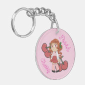 A Customized Key Chain with Cute Cherry Chibi Sleutelhanger (Voorkant Links)