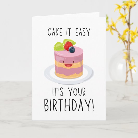 A cute and funny birthday greeting card featuring  kaart (Gele Bloem)