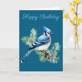 A Cute Blue Jay  Kaart (Gele Bloem)