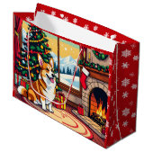 A Cute Festive Corgi Christmas Groot Cadeauzakje (Voorkant Gekanteld)