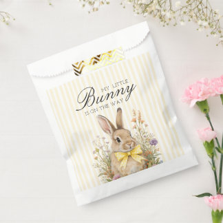 A cute little Floral Bunny Yellow Bow Baby Shower  Bedankzakje