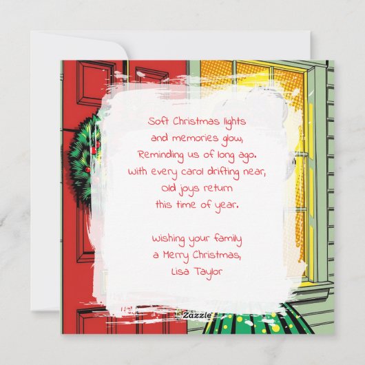 A Cute Mid-Century Nostalgic Feeling Christmas Feestdagenkaart (Achterkant)