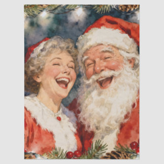 A Cute Mr and Mrs Claus Christmas Tissuepapier