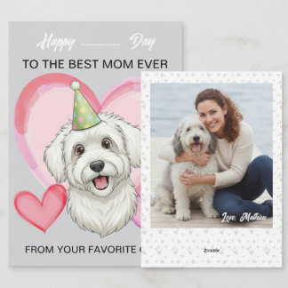 A cute Puli on a special occasion for Mom Feestdagenkaart