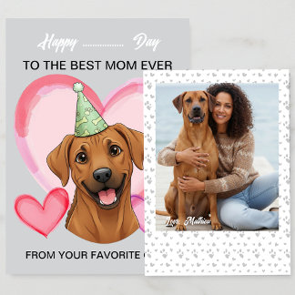 A cute Rhodesian on a special occasion for Mom Feestdagenkaart