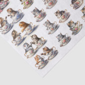 A Cute Set of Teacup Kitten (Left & Right Facing) Tissuepapier (Detail)