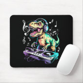 A Cute T-rex Playing Electronic Music Funny Dj Din Muismat (Met muis)