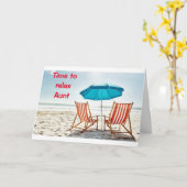 *A DAG BIJ DE BEACH* AUNT'S BIRTHDAY KAART (Gele Bloem)