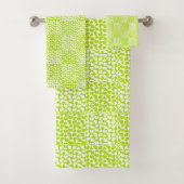 à damiers Amour en Lime Vert et Blanc (En situation)